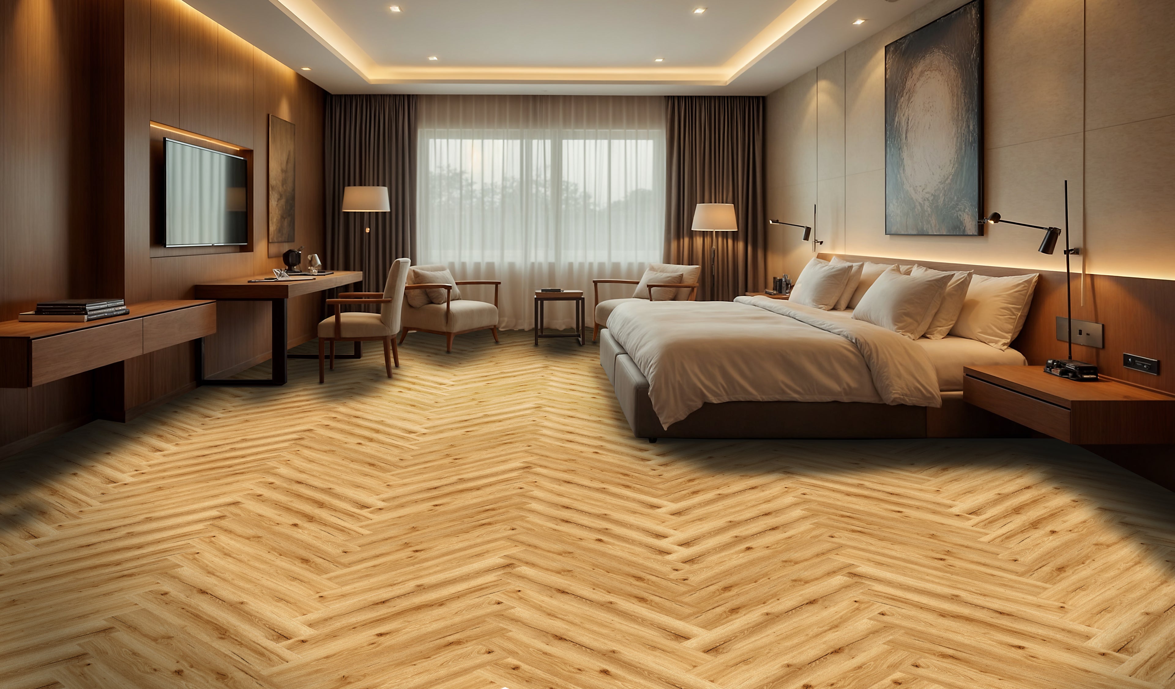 Dixie Canyon Herringbone REHB5401ABN Waterproof Rigid Core - Euroluxe Collection