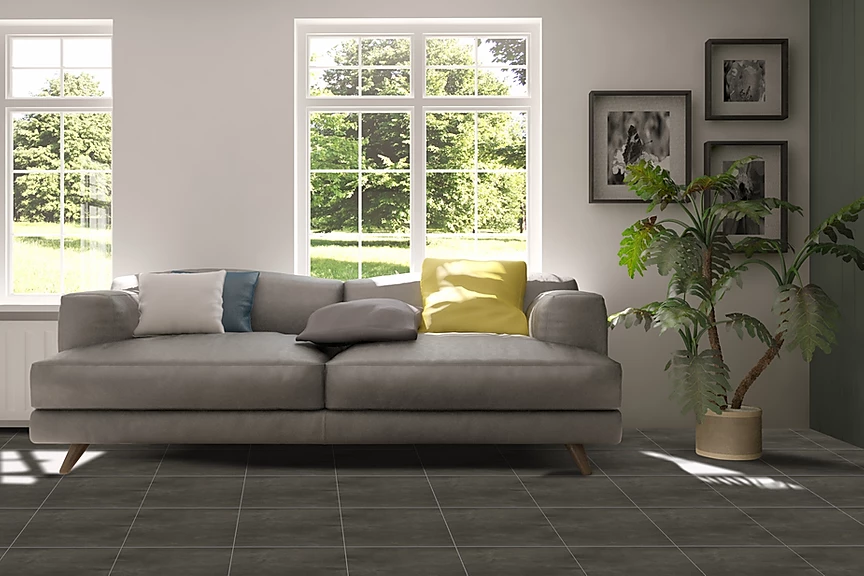 Siberian River Vinyl Royal Dark Grey RESR9401 Waterproof Rigid Core - Pure Grout Collection